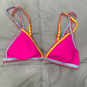 SHEIN 2 Bathing Suit Tops - Stitch Triangle Top & Ditsy Floral Underwire Top